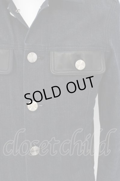 画像2: NO ID. / カウレザー切り替えコーティングデニムトラッカー　Gジャン　ジャケット 1 ブルー O-24-02-25-019-NO-ja-YM-ZT248 (2)