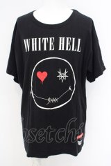 【SALE】MARDI GRAS / HELL SMILE BIG Tシャツ  ブラック O-24-02-26-015-MA-ts-YM-ZT059