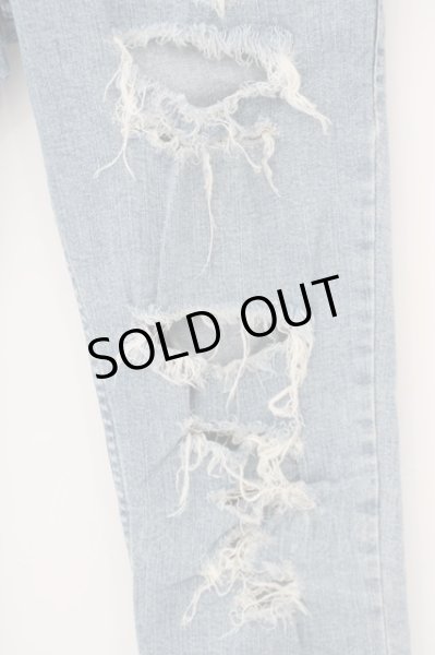 画像2: Moonage Devilment（清春） / サイドZIPクラッシュスキニーデニムパンツ 01 ライトインディゴ O-24-02-26-022-MO-pa-YM-ZT059 (2)