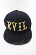 画像1: Moonage Devilment(清春) / EVIL刺繍スナップバックキャップ   ネイビーxブラック O-24-02-26-027-MO-za-YM-ZT327 (1)