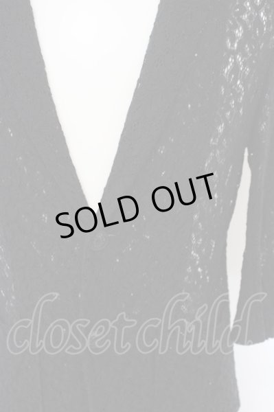 画像2: JOHNNY WOLF / STUDENT-MERLETTO(スチューデント-メルレット)総レーステーラードジャケット 1-2 ブラック O-24-02-29-035-JO-ja-YM-ZT090 (2)