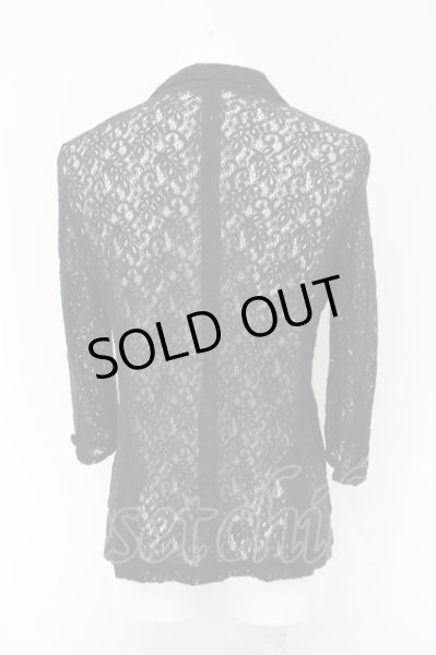 画像3: JOHNNY WOLF / STUDENT-MERLETTO(スチューデント-メルレット)総レーステーラードジャケット 1-2 ブラック O-24-02-29-035-JO-ja-YM-ZT090 (3)