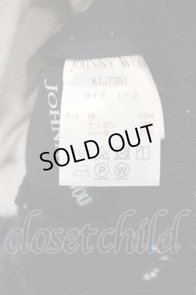 画像4: JOHNNY WOLF / STUDENT-MERLETTO(スチューデント-メルレット)総レーステーラードジャケット 1-2 ブラック O-24-02-29-035-JO-ja-YM-ZT090 (4)