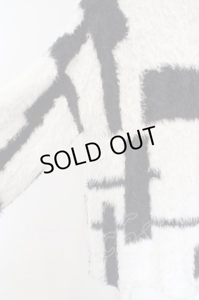 画像2: CIVARIZE / フェザーヤーンダブルジャガードニット 46 ホワイトｘブラック O-24-02-29-044-CI-to-YM-ZT089 (2)