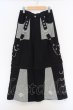画像1: REFLEM / 2WAYワイドボンテージパンツ F ブラックｘホワイト O-24-02-29-072-RE-pa-YM-ZT119 (1)