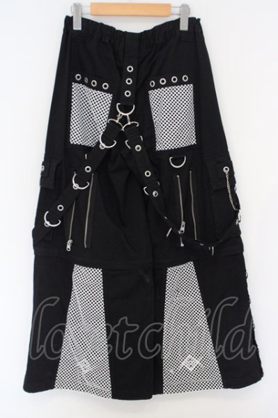 画像4: REFLEM / 2WAYワイドボンテージパンツ F ブラックｘホワイト O-24-02-29-072-RE-pa-YM-ZT119 (4)