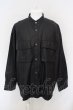 画像1: CIVARIZE / PUレザーオーバーサイズミリタリーシャツ F ブラック O-24-02-29-082-CI-sh-YM-ZT-ML005 (1)