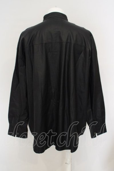 画像3: CIVARIZE / PUレザーオーバーサイズミリタリーシャツ F ブラック O-24-02-29-082-CI-sh-YM-ZT-ML005 (3)