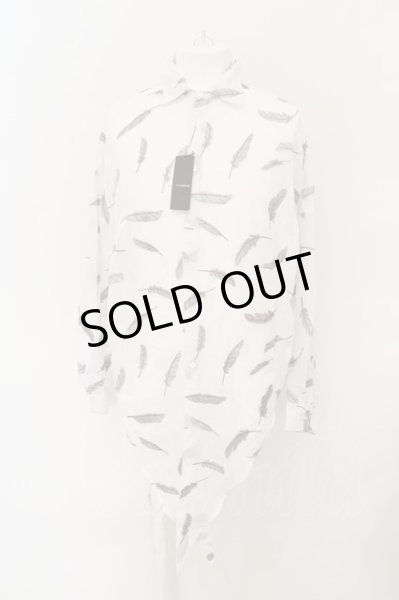 画像1: CIVARIZE / InLayフェザー総柄ドルマンシャツ 46 ホワイト O-24-02-29-085-CI-sh-YM-ZT302 (1)