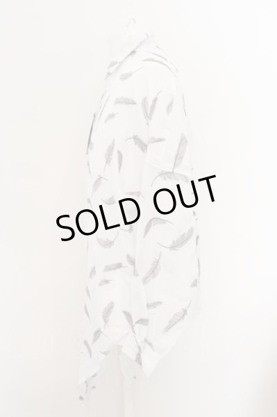 画像2: CIVARIZE / InLayフェザー総柄ドルマンシャツ 46 ホワイト O-24-02-29-085-CI-sh-YM-ZT302 (2)