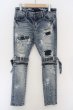 画像1: CIVARIZE / ベルトデザイン膝ZIPスキニーデニムパンツ 44 ブルー O-24-02-29-091-CI-pa-YM-OS (1)