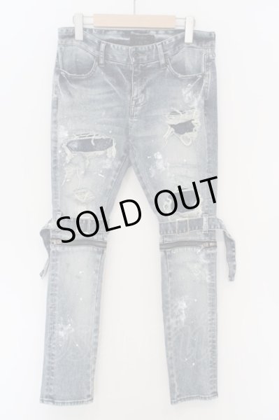 画像1: CIVARIZE / ベルトデザイン膝ZIPスキニーデニムパンツ 44 ブルー O-24-02-29-091-CI-pa-YM-OS (1)