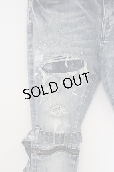 画像2: CIVARIZE / ベルトデザイン膝ZIPスキニーデニムパンツ 44 ブルー O-24-02-29-091-CI-pa-YM-OS (2)