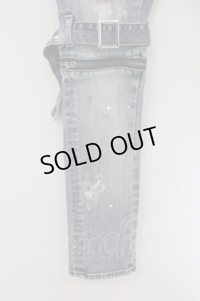 画像4: CIVARIZE / ベルトデザイン膝ZIPスキニーデニムパンツ 44 ブルー O-24-02-29-091-CI-pa-YM-OS (4)