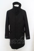 【WINTERセール】NO ID. / メルトンハイカラーコート 3 ブラック O-24-02-29-002-NO-ou-YM-ZT-M106
