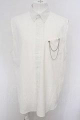 REGIEVO / チェーン付きノースリーブワイドシャツ 2 ホワイト O-24-02-29-027-RE-sh-YM-ZT090