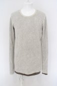 画像1: A.F ARTEFACT / Bomber Heat Gauze Washer Crew Neck Layered Top 1 オフホワイトｘチャコール O-24-03-03-028-A.-to-YM-ZT328 (1)