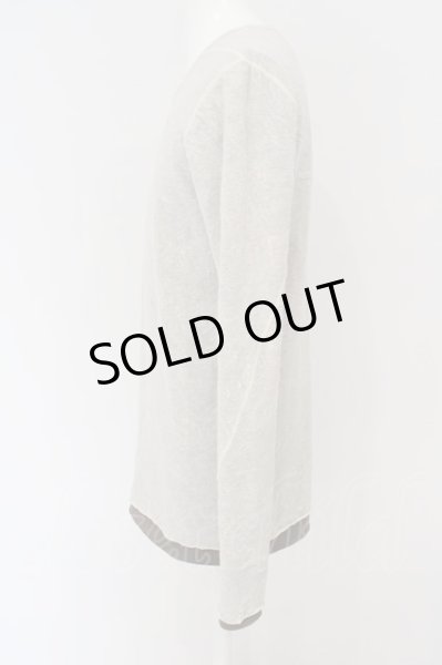 画像4: A.F ARTEFACT / Bomber Heat Gauze Washer Crew Neck Layered Top 1 オフホワイトｘチャコール O-24-03-03-028-A.-to-YM-ZT328 (4)