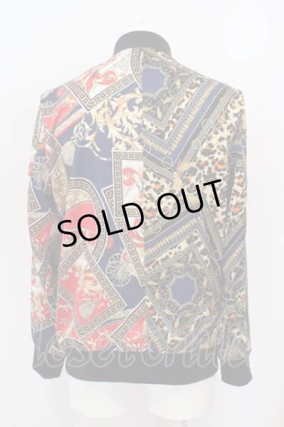 画像2: NO ID. BLACK / 総柄MA-1-BLZ ブルゾン 1 ゴールドｘネイビーｘレッド O-24-03-03-002-NO-ja-YM-ZT337 (2)