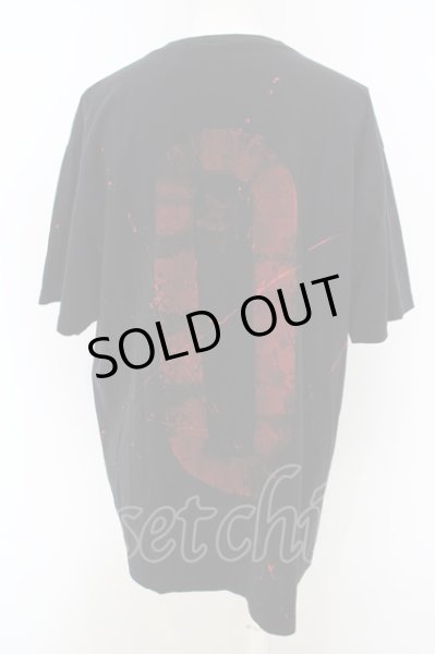 画像2: NO ID. / ペイントBIG Tシャツ  ブラックｘレッド O-24-03-12-034-NO-ts-YM-ZT144 (2)