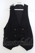 【WINTERセール】Stud. / スカルボーダーナポレオンタブベスト F ブラックｘホワイト O-24-03-12-046-St-to-YM-ZT152