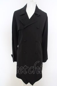 【WINTERセール】NO ID. BLACK / ドレープトレンチコート 2 ブラック O-24-03-12-048-NO-ja-YM-ZT-M003