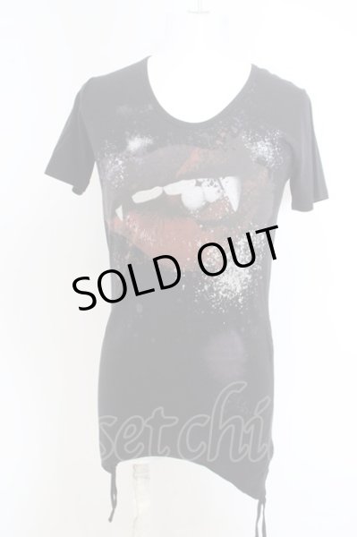 画像1: CIVARIZE / Upheaval サイドギャザーリップTシャツ 46 ブラック O-24-03-12-057-CI-ts-YM-ZT152 (1)