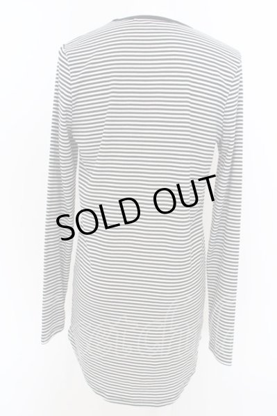 画像2: NO ID. BLACK / テレコボーダーラウンドU/NロンT カットソー 1 ブラックｘホワイト O-24-03-12-022-NO-to-YM-ZT123 (2)