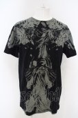 画像1: NO ID. / WINGプリントルーズTシャツ 2 ブラック O-24-03-19-033-NO-ts-YM-ZT076 (1)