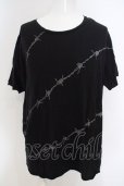 画像1: NO ID. BLACK / C天竺ワイヤープリントカットオフC-N-BIG Tシャツ ONE ブラック O-24-03-19-038-NO-ts-YM-ZT075 (1)