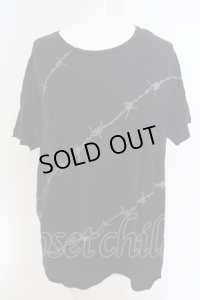 NO ID. BLACK / C天竺ワイヤープリントカットオフC-N-BIG Tシャツ ONE ブラック O-24-03-19-038-NO-ts-YM-ZT075