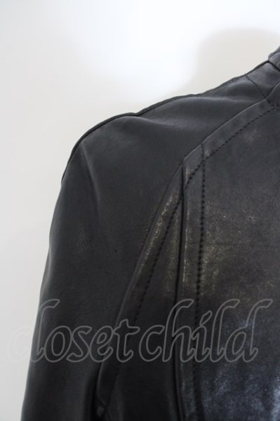 画像2: Luv maison / ホースハイドシングルライダースジャケット 48 ブラック O-24-03-19-045-Lu-ou-YM-ZT-ML014 (2)