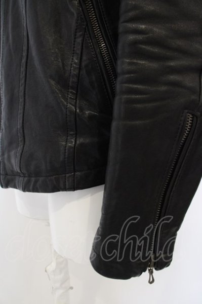 画像4: Luv maison / ホースハイドシングルライダースジャケット 48 ブラック O-24-03-19-045-Lu-ou-YM-ZT-ML014 (4)