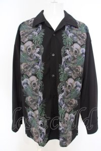【WINTERセール】MSML / SKULL LONG SLEEVE シャツ L ブラック O-24-03-19-052-MM-sh-YM-ZT121