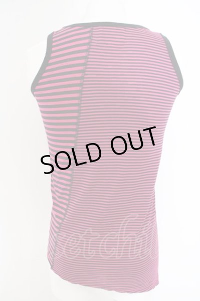 画像2: JURY BLACK / クレイジーボーダータンクトップ 1 ピンク O-24-03-19-060-JU-to-YM-ZT075 (2)