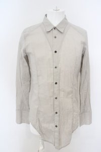 【WINTERセール】NO ID. / ストレッチクレープショートカラーシャツ 2 グレー O-24-03-19-012-NO-sh-YM-ZT124