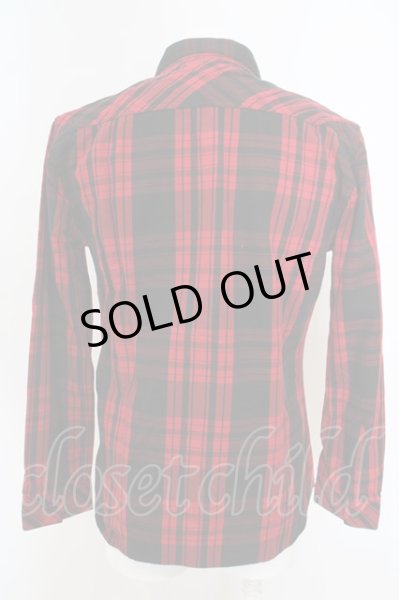 画像2: NO ID. / コットンチェックシャツ 2 レッド O-24-03-19-002-NO-sh-YM-ZT122 (2)