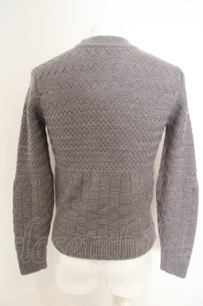 画像2: Black by VANQUISH / 切り替え編みプルオーバーニット S グレー O-24-03-19-022-Bl-to-YM-ZT124 (2)