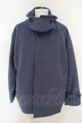【WINTERセール】AIVER / W70ラムタッチウールショートバルマカーンコート L ブルー O-24-03-19-028-AI-ou-YM-ZT-M121