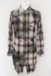 画像1: CIVARIZE / Gravitate ペンキ散らし加工チェックワッシャーロングシャツ 46 グレー O-24-03-23-028-CI-sh-YM-OS (1)