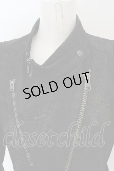 画像2: IFSIXWASNINE / RIDERS デストロイレザーライダースジャケット レディース1 ブラック O-24-03-31-005-IF-ou-YM-ZT-ML004 (2)