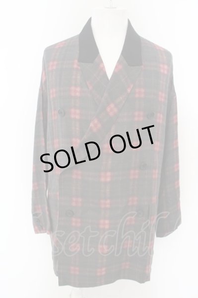 画像1: SHARE SPIRIT / チェックモダールダブルジャケット S ブラックｘレッド O-24-04-03-003-SH-ja-YM-ZT158 (1)