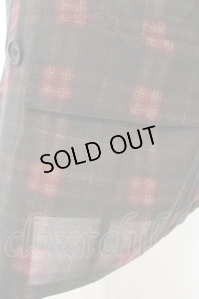 画像3: SHARE SPIRIT / チェックモダールダブルジャケット S ブラックｘレッド O-24-04-03-003-SH-ja-YM-ZT158 (3)