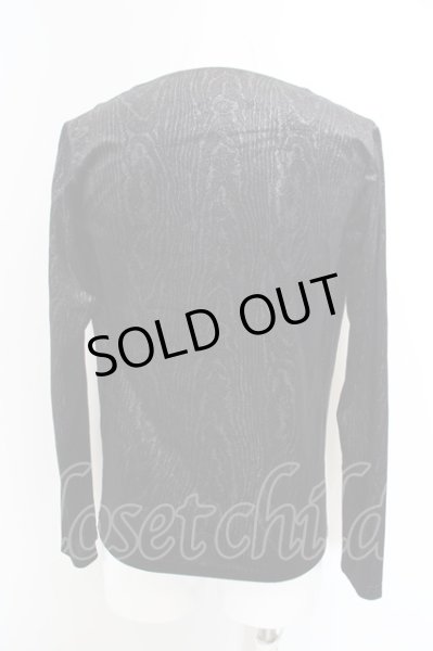 画像2: TORNADO MART / 紋様総柄ベロアドレープカットソー  ブラック O-24-04-03-037-TO-to-YM-ZT100 (2)