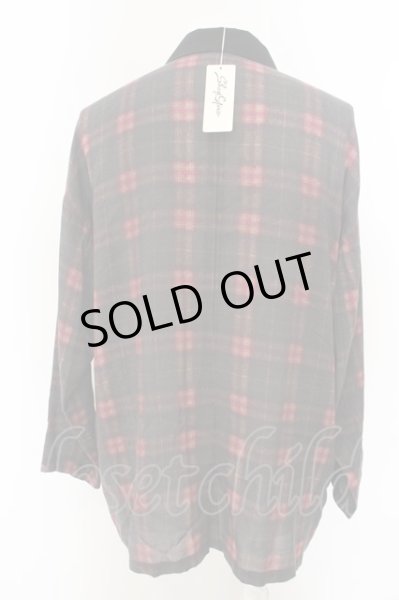 画像4: SHARE SPIRIT / チェックモダールダブルジャケット S ブラックｘレッド O-24-04-03-003-SH-ja-YM-ZT158 (4)