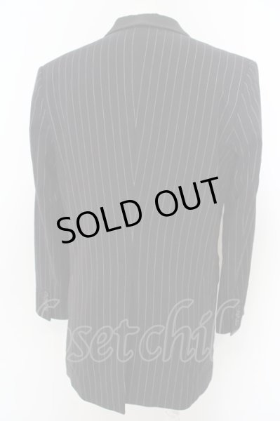 画像2: NO ID. BLACK / 切替ピークドラペル1Bジャケット 1 ブラックストライプ O-24-04-03-048-NO-ja-YM-ZT097 (2)