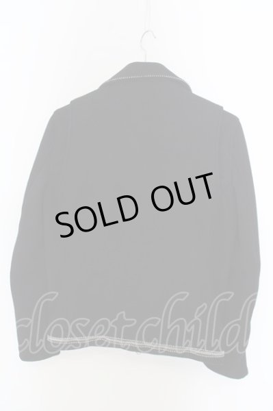 画像3: NO ID. / パイピングウールライダースジャケット 1 ブラック O-24-04-03-054-NO-ou-YM-ZT116 (3)