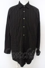 NO ID. BLACK / ショートカラー切り替えロングシャツ 1 ブラック O-24-04-03-060-NO-sh-YM-ZT114