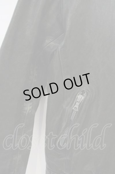 画像2: BACKLASH / ROYAL FLASH別注ジャパンホース製品染めシングルライダース 2 ネイビー O-24-04-03-074-BA-ou-YM-ZT-ML011 (2)