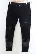 画像1: NO ID. BLACK / ストレッチデニムレザーリペアスキニーパンツ 1 ブラック O-24-04-03-084-NO-pa-YM-ZT-ML012 (1)